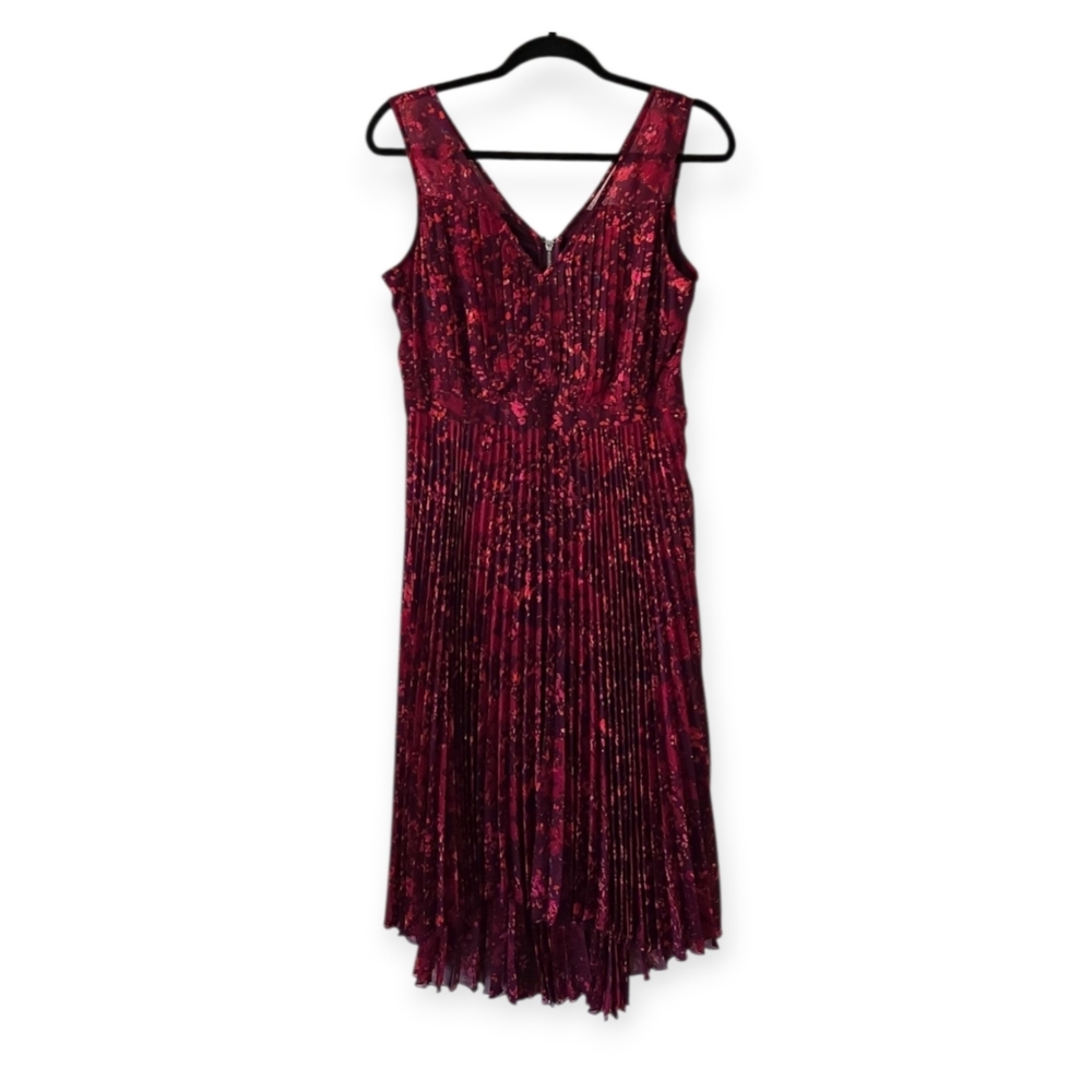ANTHROPOLOGIE PLENTY BY TRACY REESE Evanthe Pleated Floral Hi-Low Dress Size 8 - Picture 5 of 12